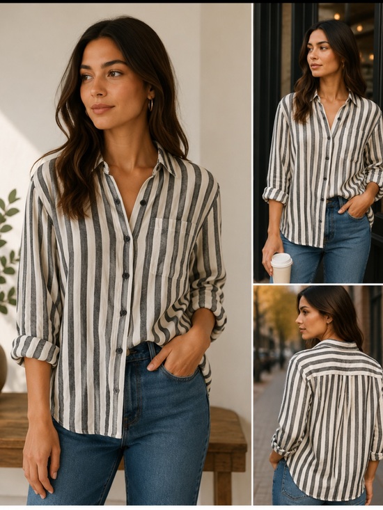Tops - Stripped button down shirt